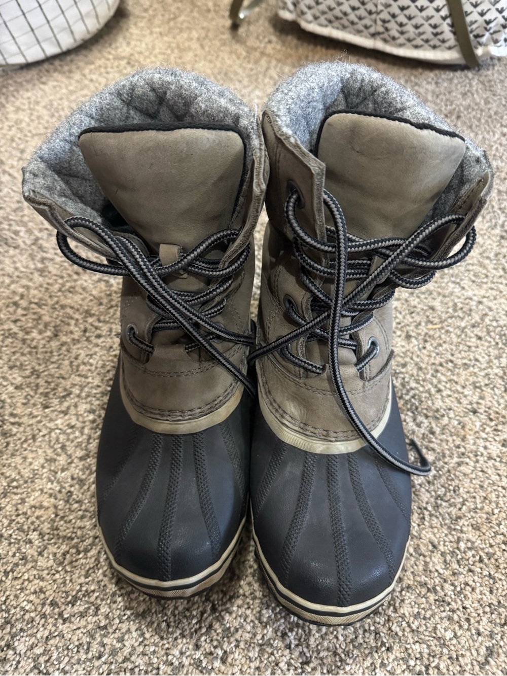 Sorel Women's Black and Gray Winter Rain Boots